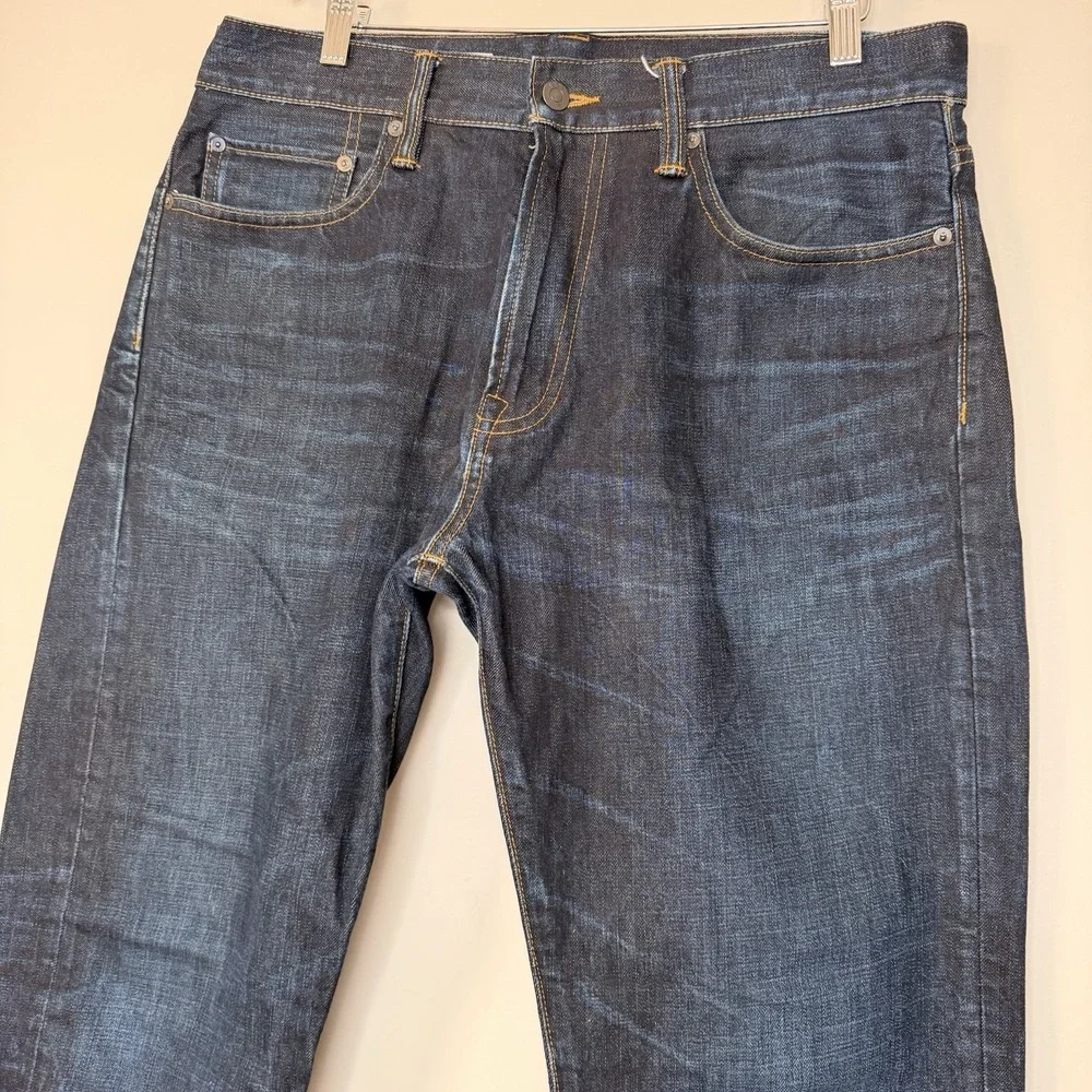 Gap 1969 men's Denim relaxed fit dark blue Wash SZ-33X32 fits 34X31‎ 100% Cotton